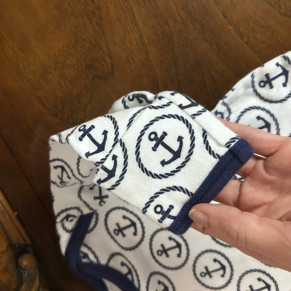 Hudson Bay Nautical Anchor Print Kids Pajamas, 0-6M
